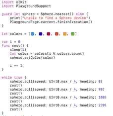 sphero swift playground