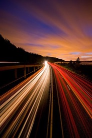 long exposure photography of a highway